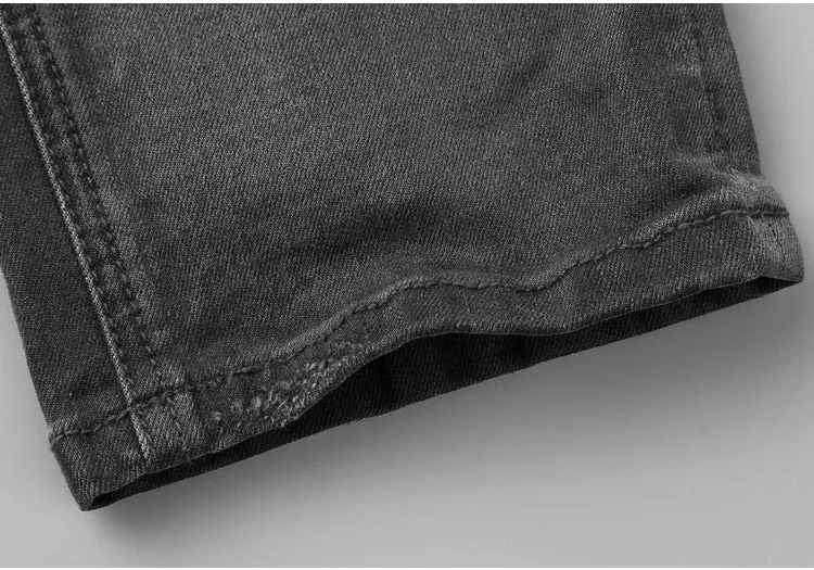 Men's Autumn/Winter Washed Straight Ripped Jeans