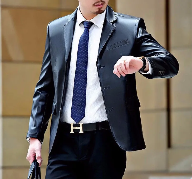 Men's Business PU Leather Jacket