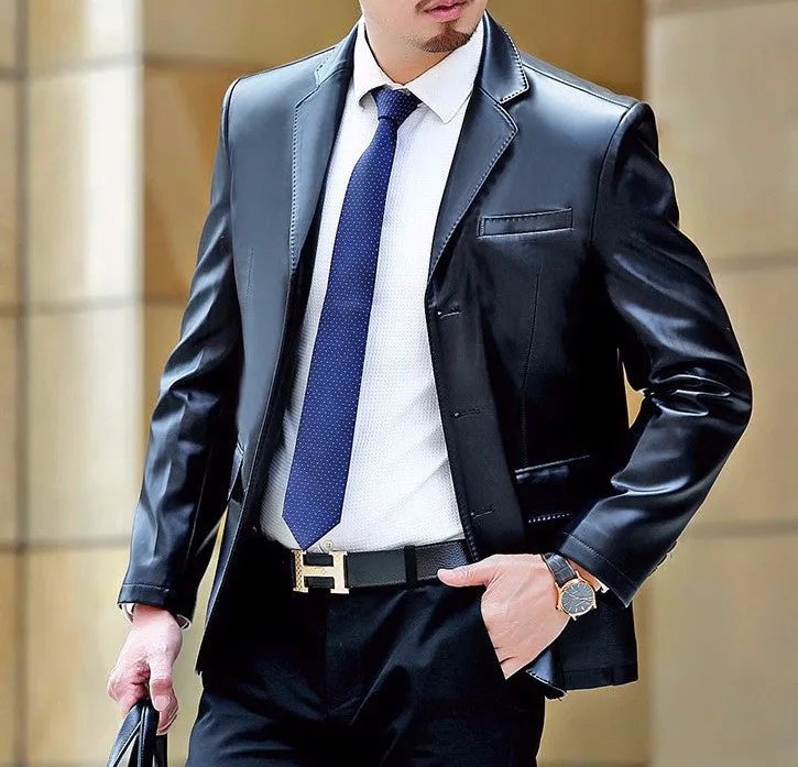 Men's Business PU Leather Jacket