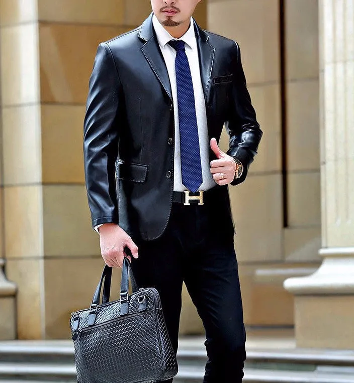 Men's Business PU Leather Jacket