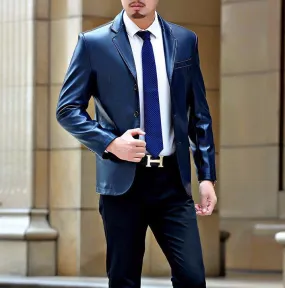 Men's Business PU Leather Jacket