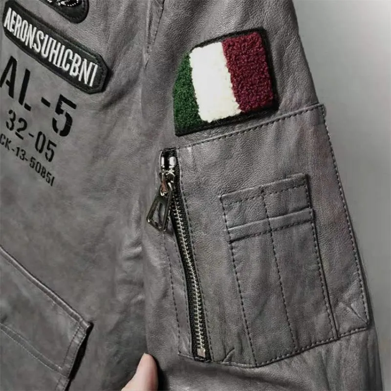 Men's Casual Leather Bomber