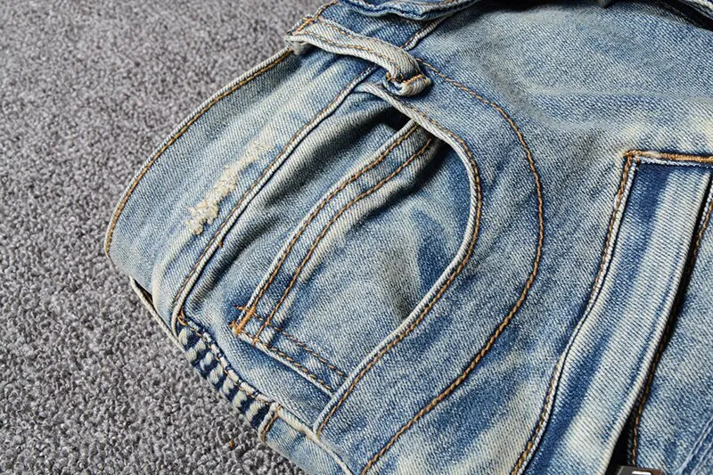 Men's Casual Ripped Elastic Slim Jeans