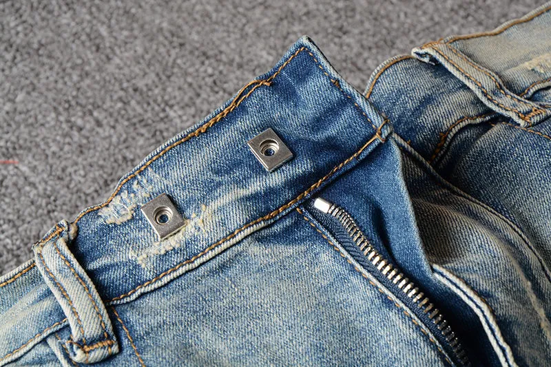 Men's Casual Ripped Elastic Slim Jeans