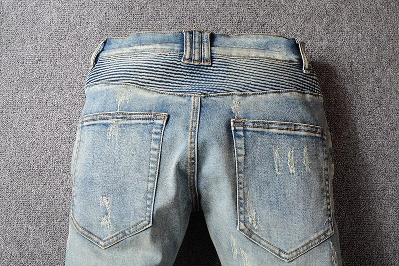 Men's Casual Ripped Elastic Slim Jeans