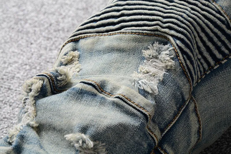Men's Casual Ripped Elastic Slim Jeans
