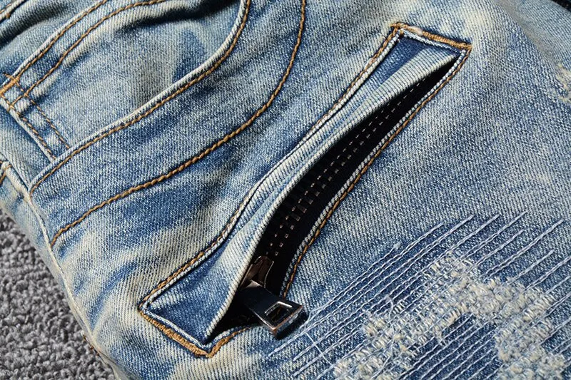Men's Casual Ripped Elastic Slim Jeans