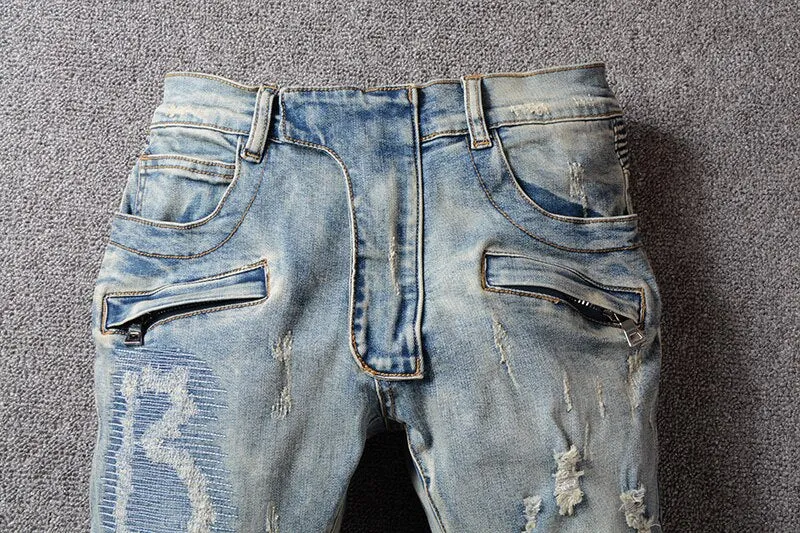 Men's Casual Ripped Elastic Slim Jeans