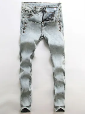 Men's Light Gray Slim Jeans