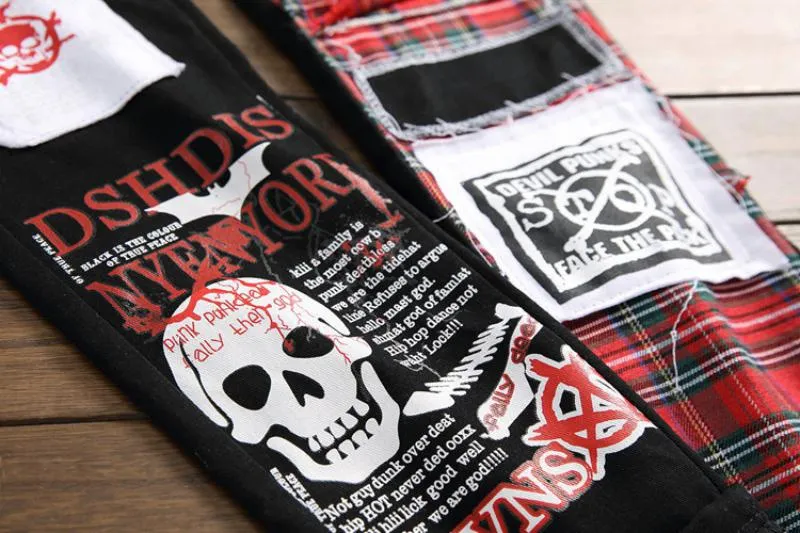 Men's Ripped Jeans With Patches
