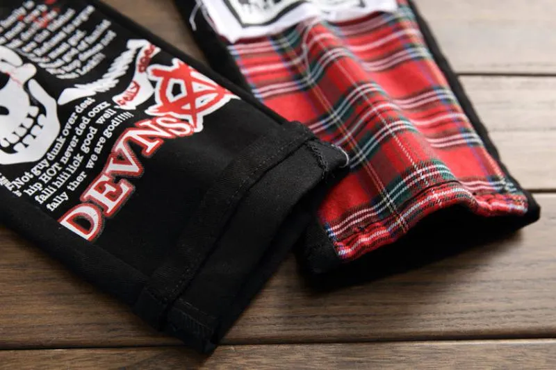 Men's Ripped Jeans With Patches