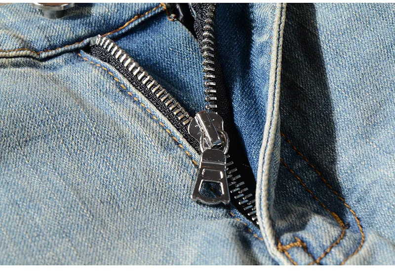 Men's Skinny Ripped Elastic Jeans