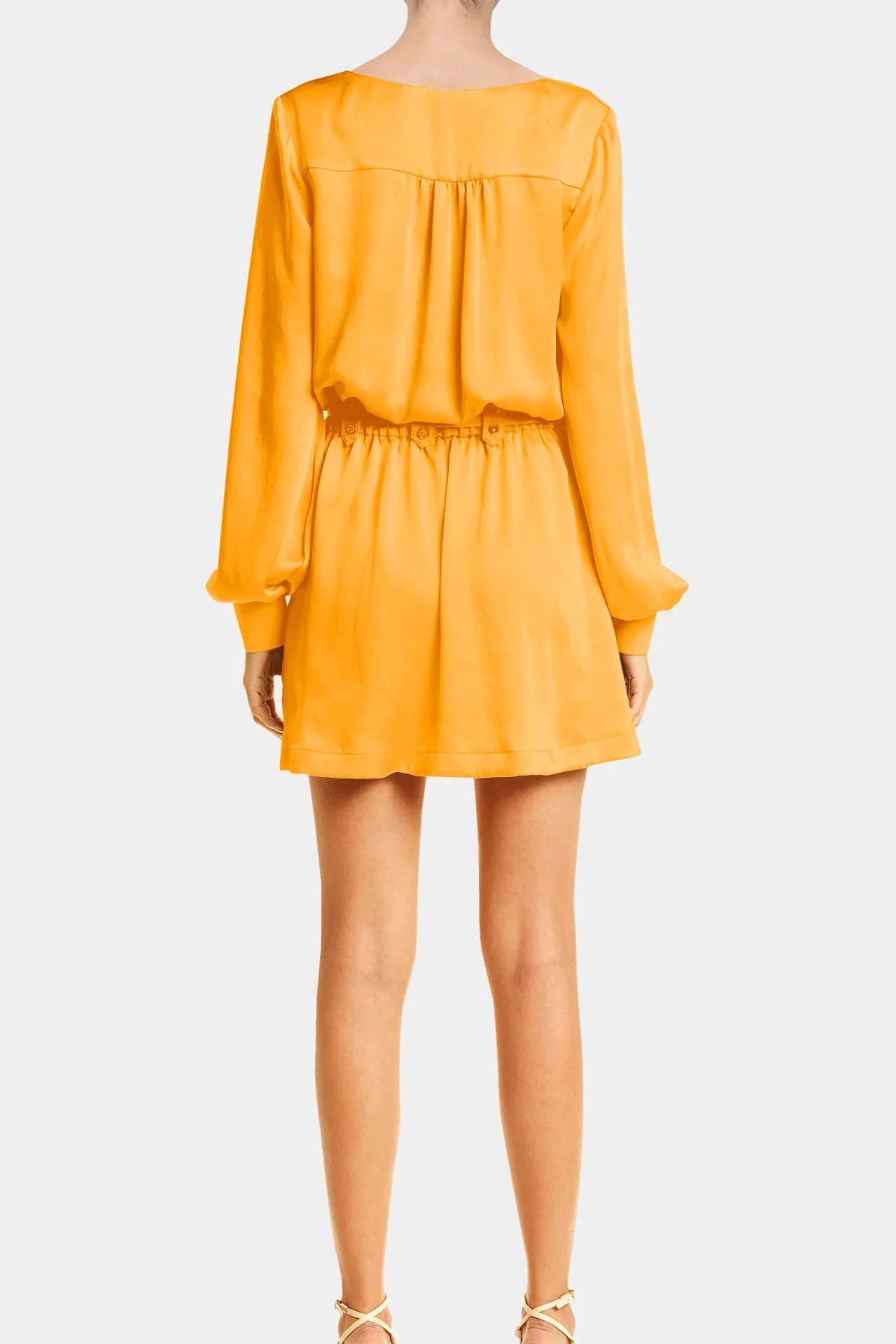 Orange Satin Mini Dress