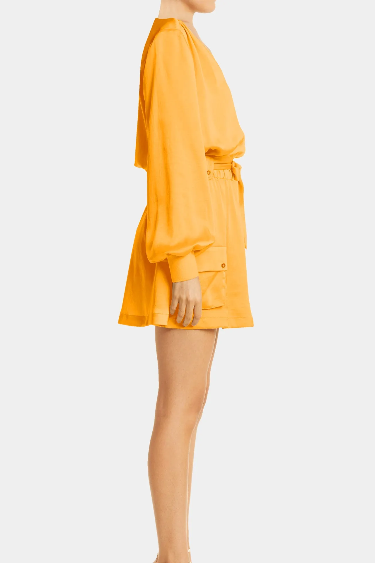 Orange Satin Mini Dress