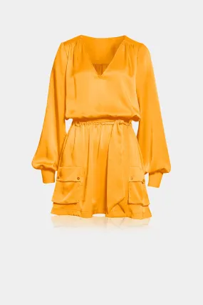 Orange Satin Mini Dress