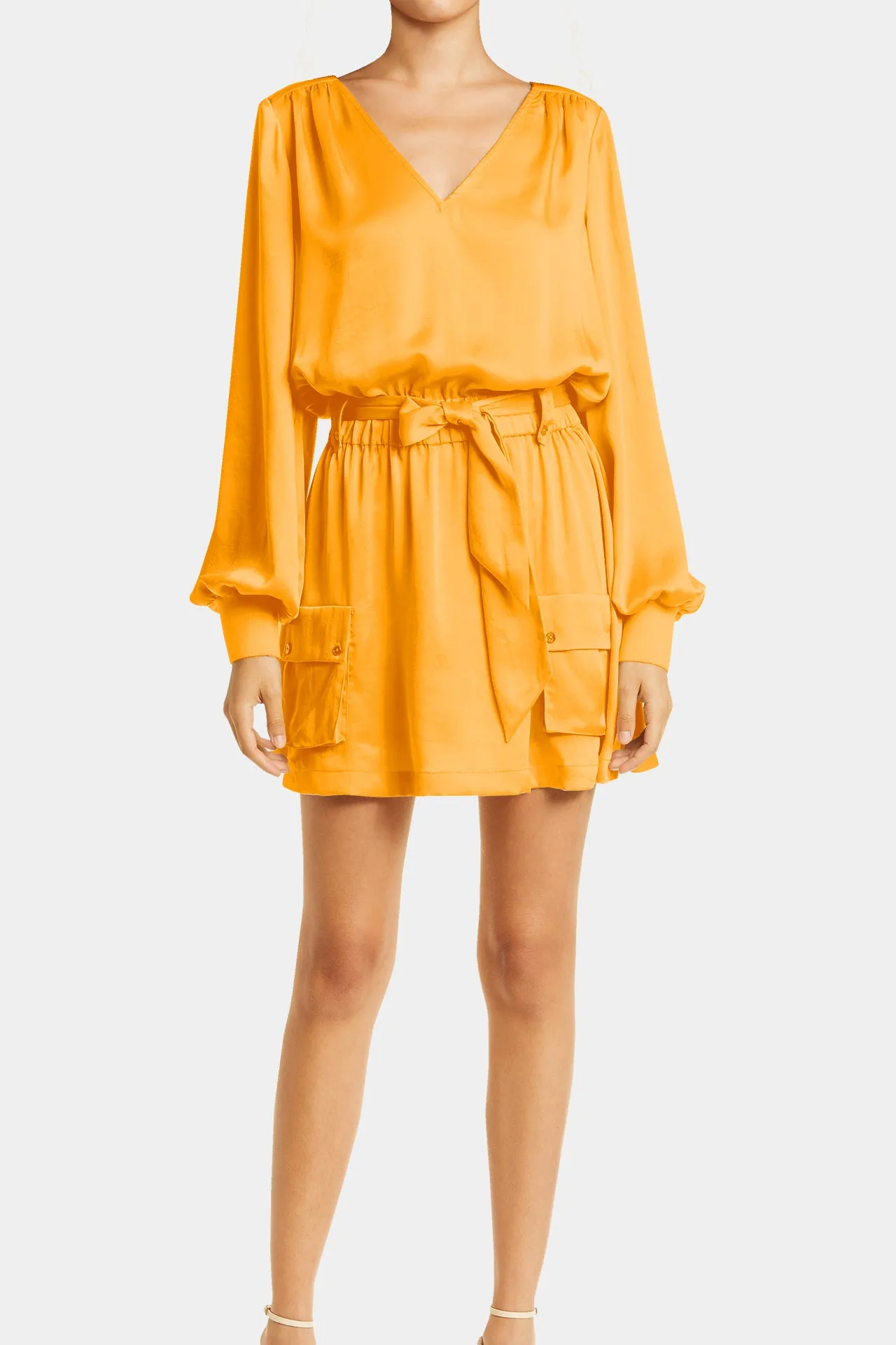 Orange Satin Mini Dress