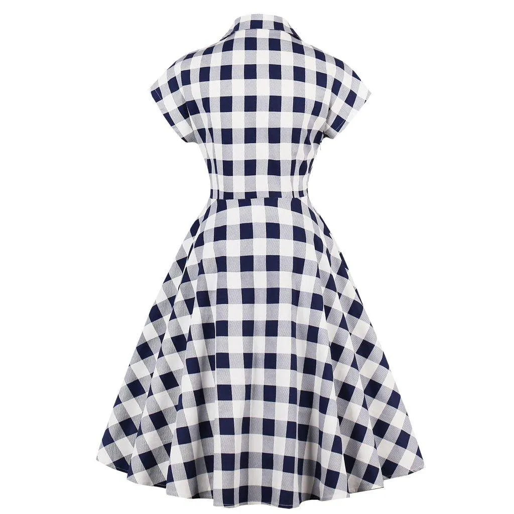 Plus Sizes Plaid Midi Length Dresses