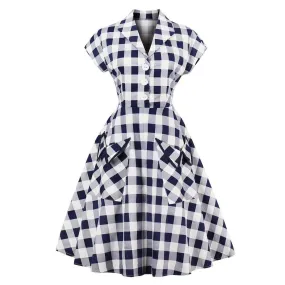 Plus Sizes Plaid Midi Length Dresses