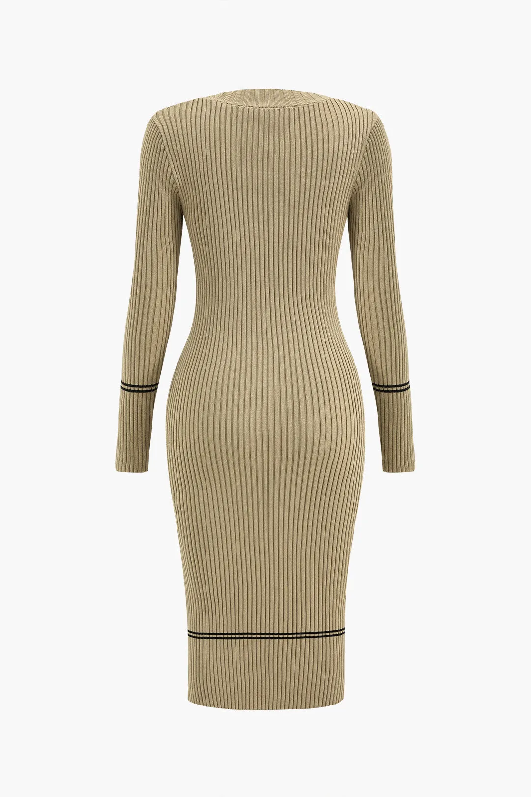 Pocket Sweater Maxi Elbise