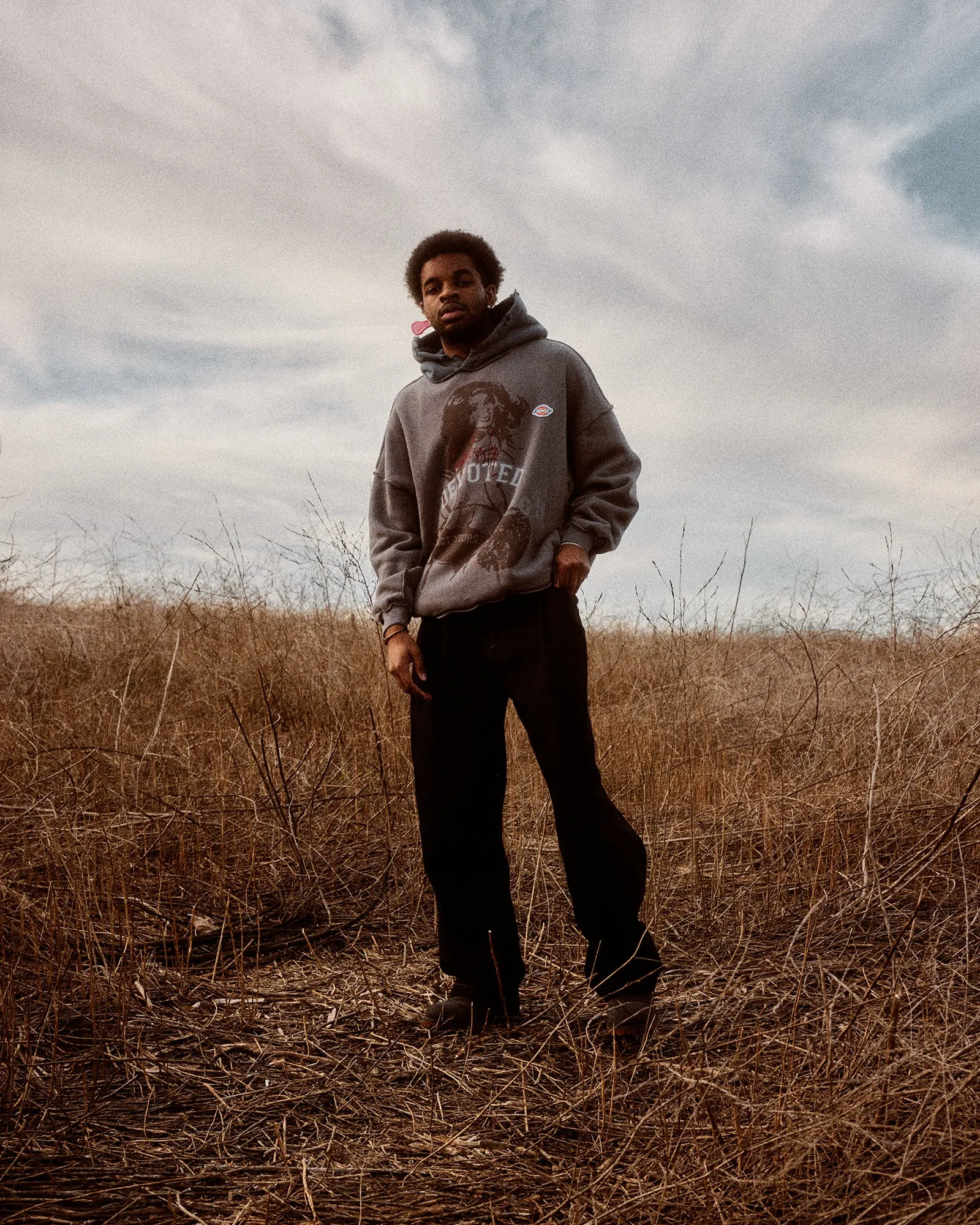 "Pep Rally" Two-Toned Reverse Stitch Hoodie (Blue)
