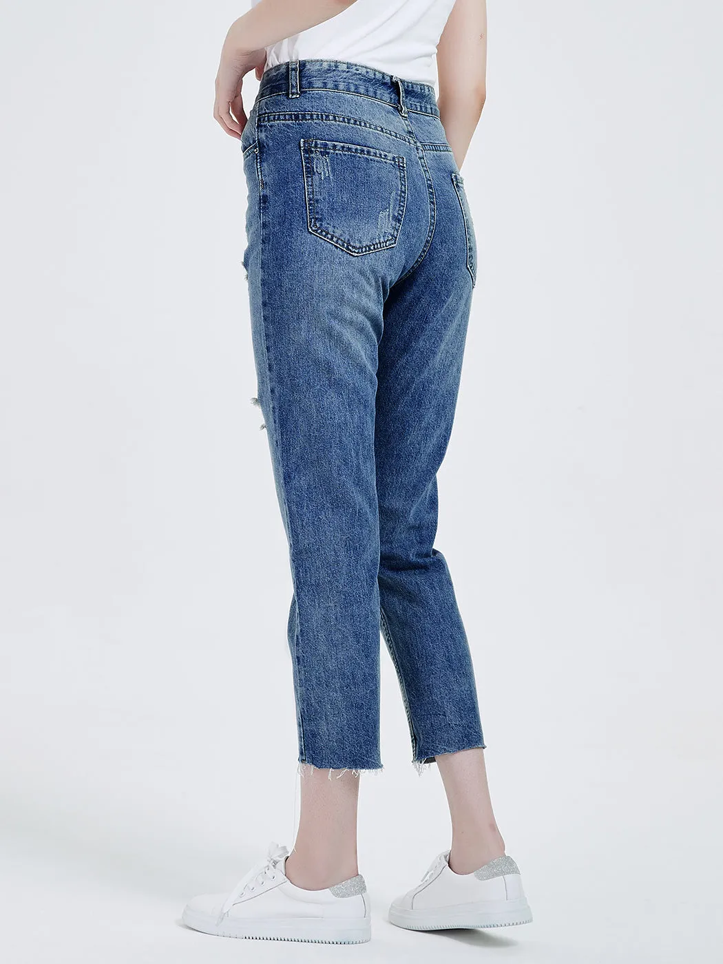 Ripped Boyfriend Jeans Cute Distressed Skinny