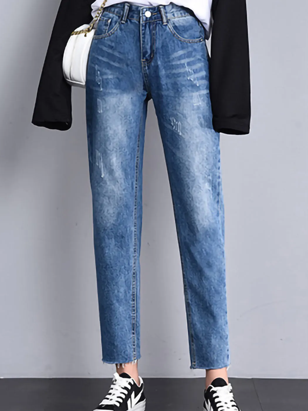 Ripped Boyfriend Jeans Cute Distressed Skinny