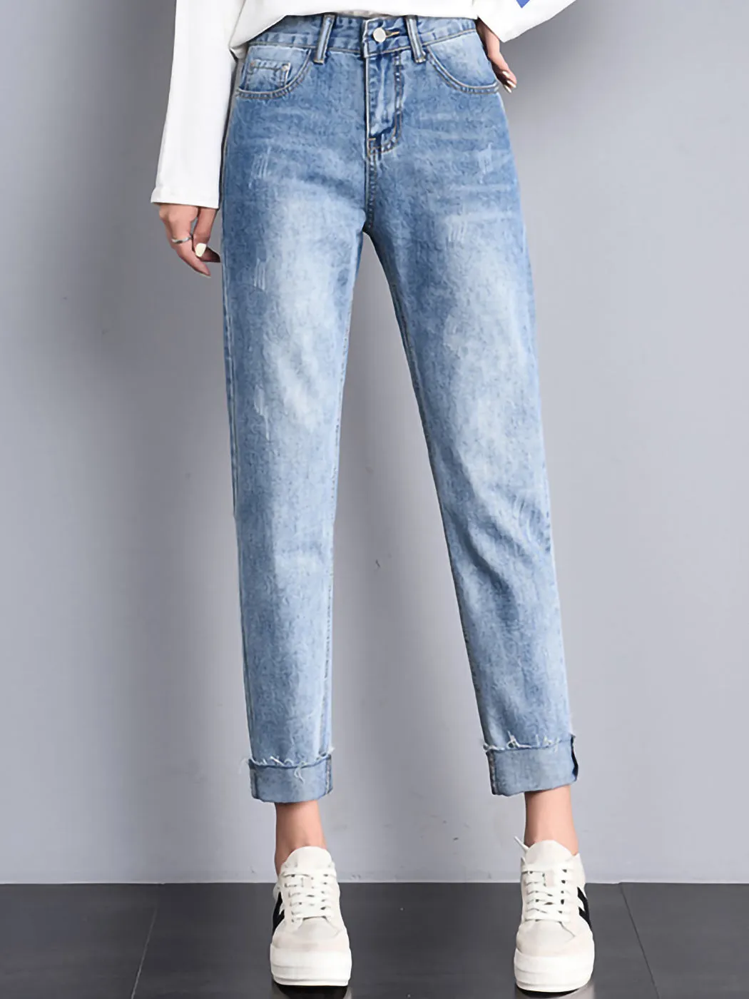 Ripped Boyfriend Jeans Cute Distressed Skinny