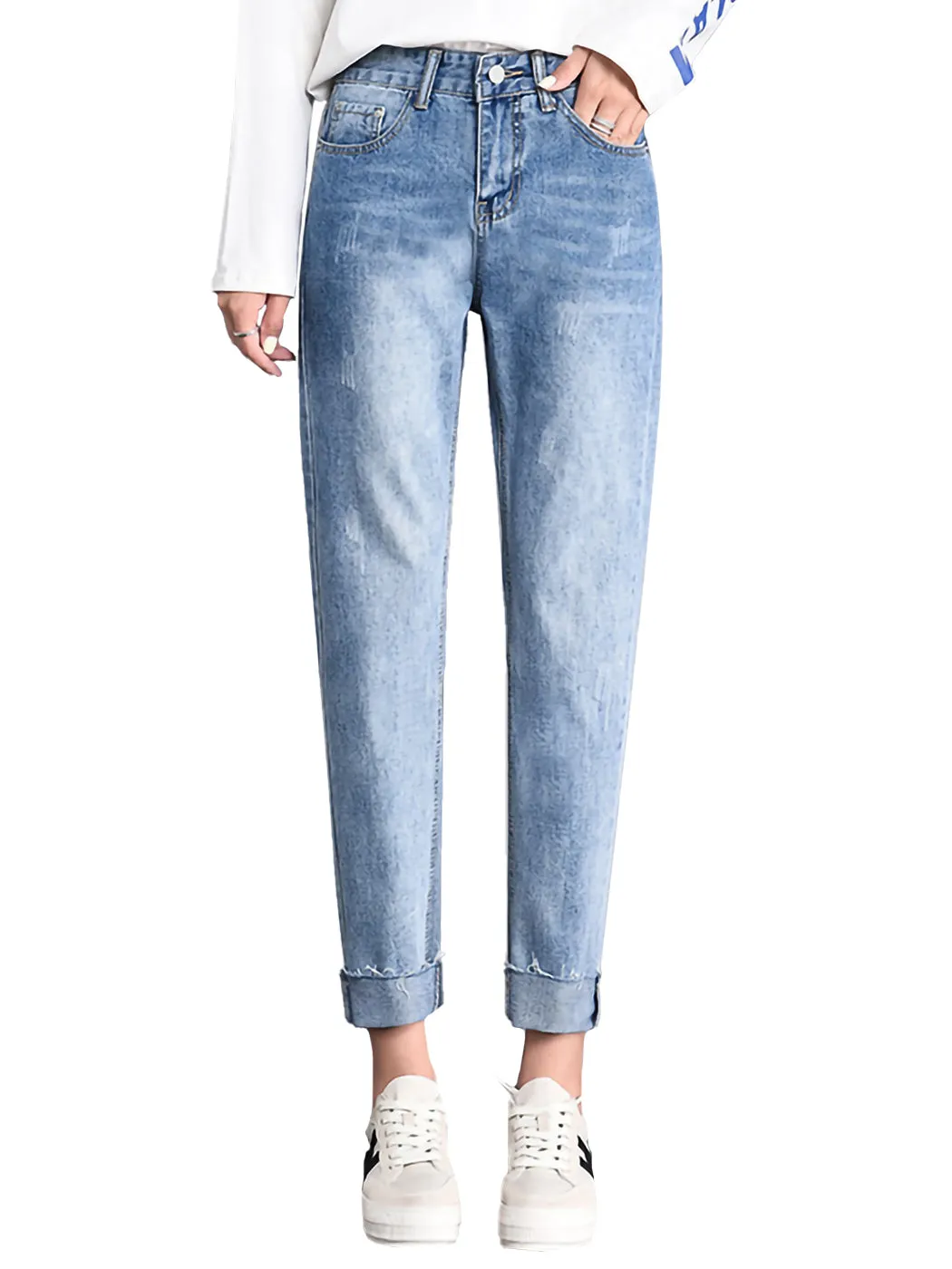 Ripped Boyfriend Jeans Cute Distressed Skinny