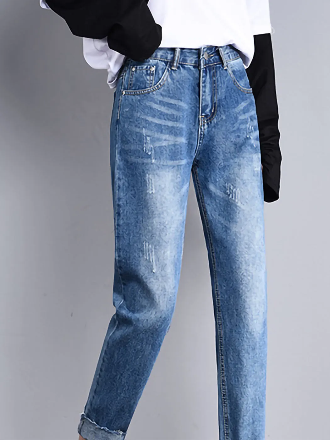 Ripped Boyfriend Jeans Cute Distressed Skinny