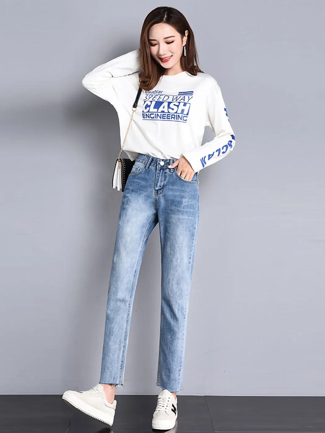 Ripped Boyfriend Jeans Cute Distressed Skinny
