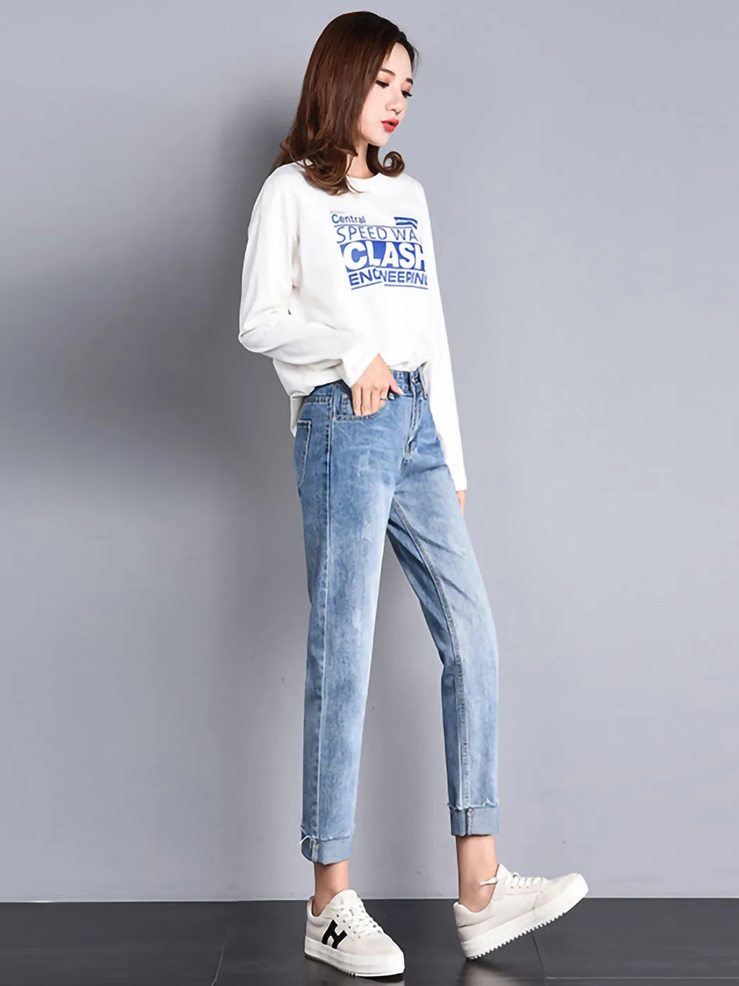 Ripped Boyfriend Jeans Cute Distressed Skinny