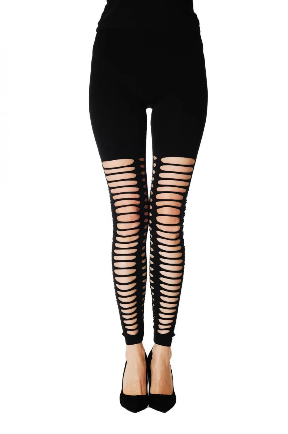 Ripped Front & Back Footless
