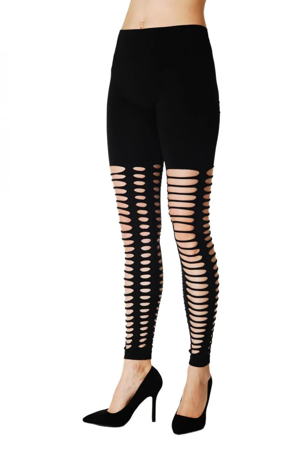 Ripped Front & Back Footless