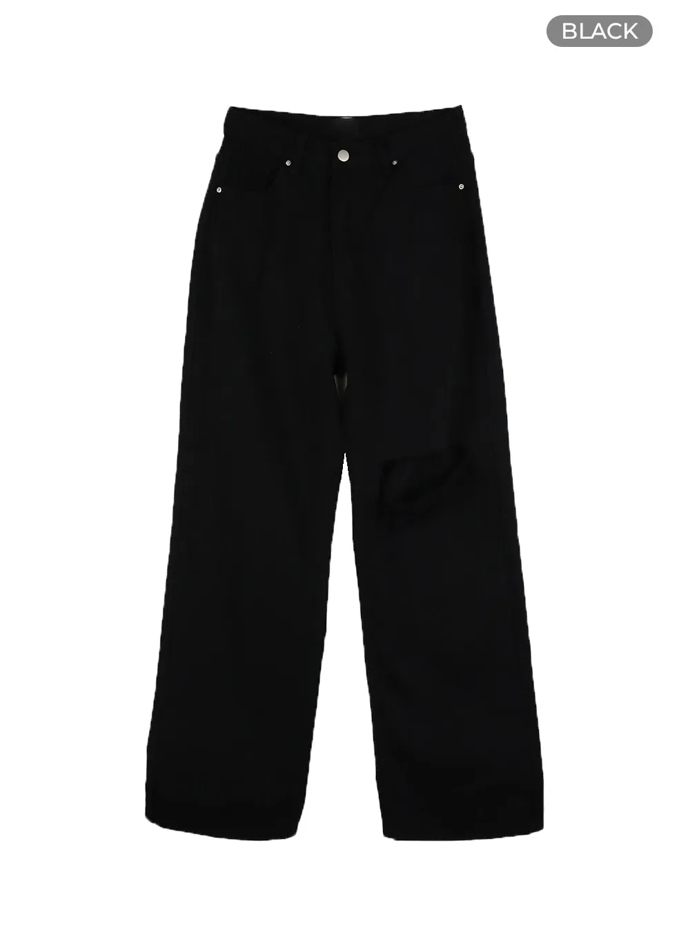 Ripped Knee Cotton Pants OM426