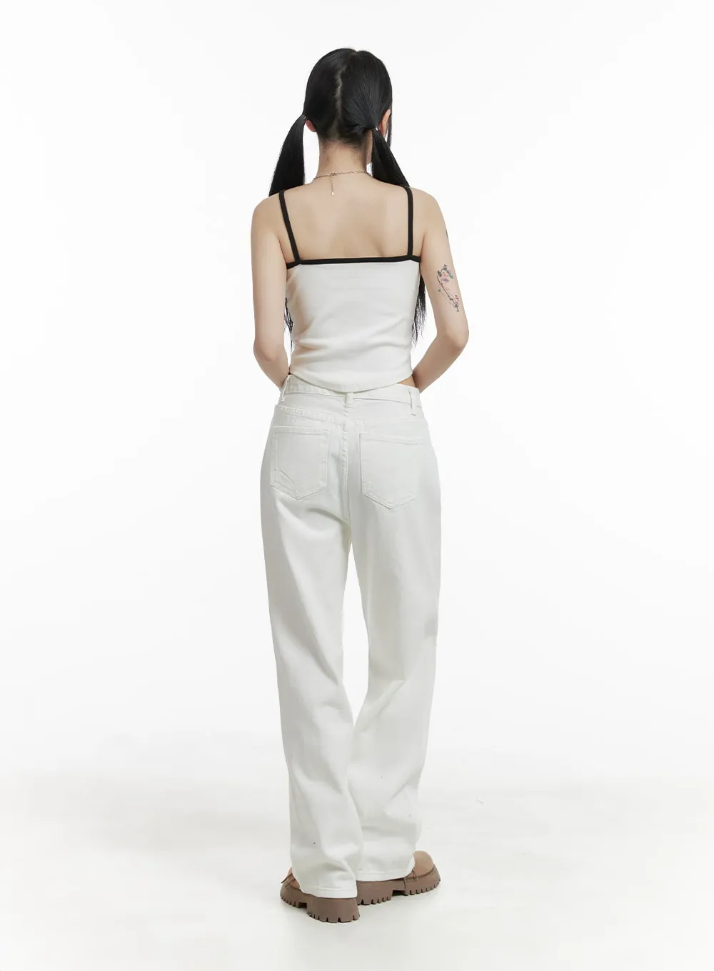 Ripped Knee Cotton Pants OM426