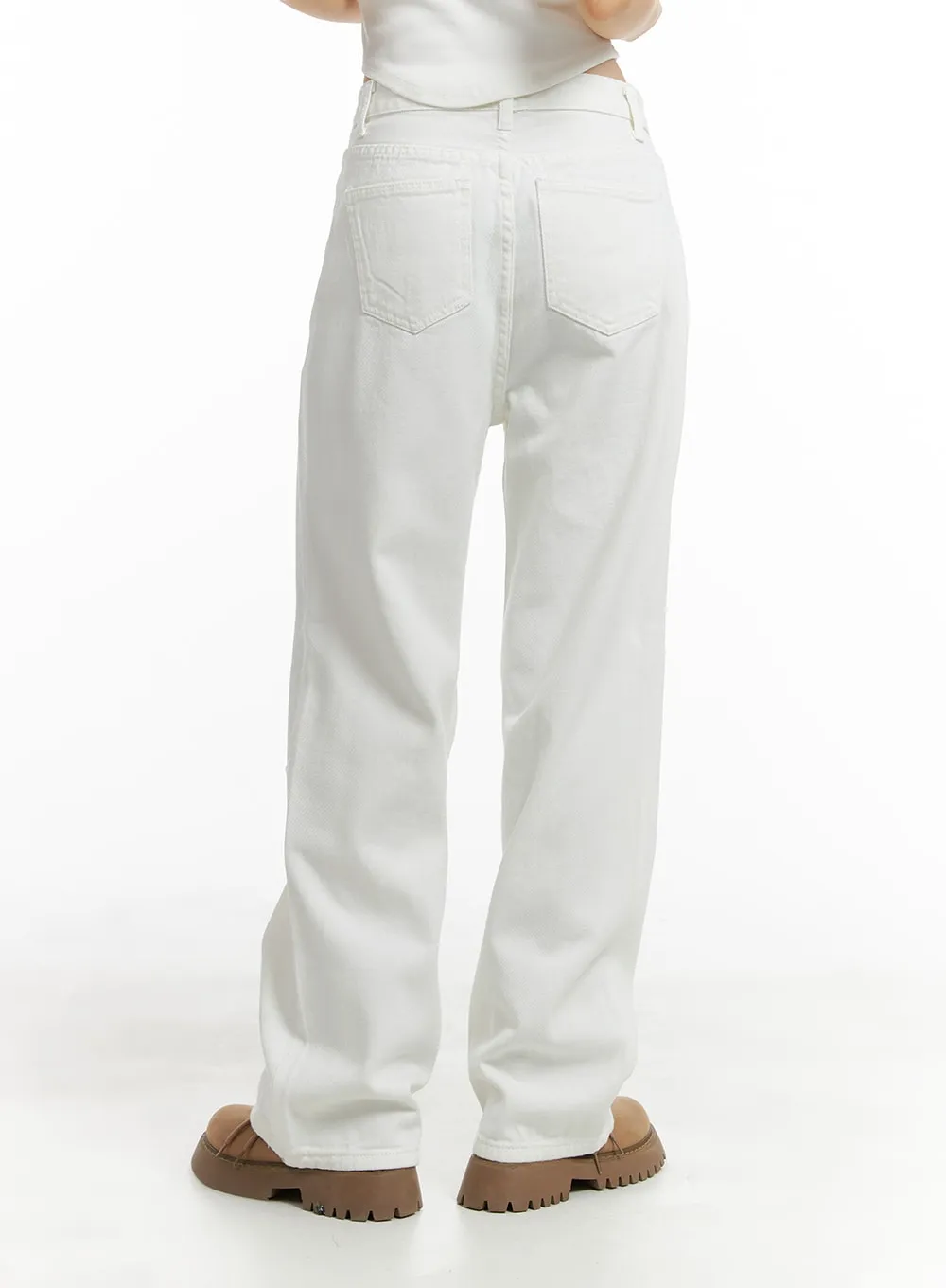 Ripped Knee Cotton Pants OM426