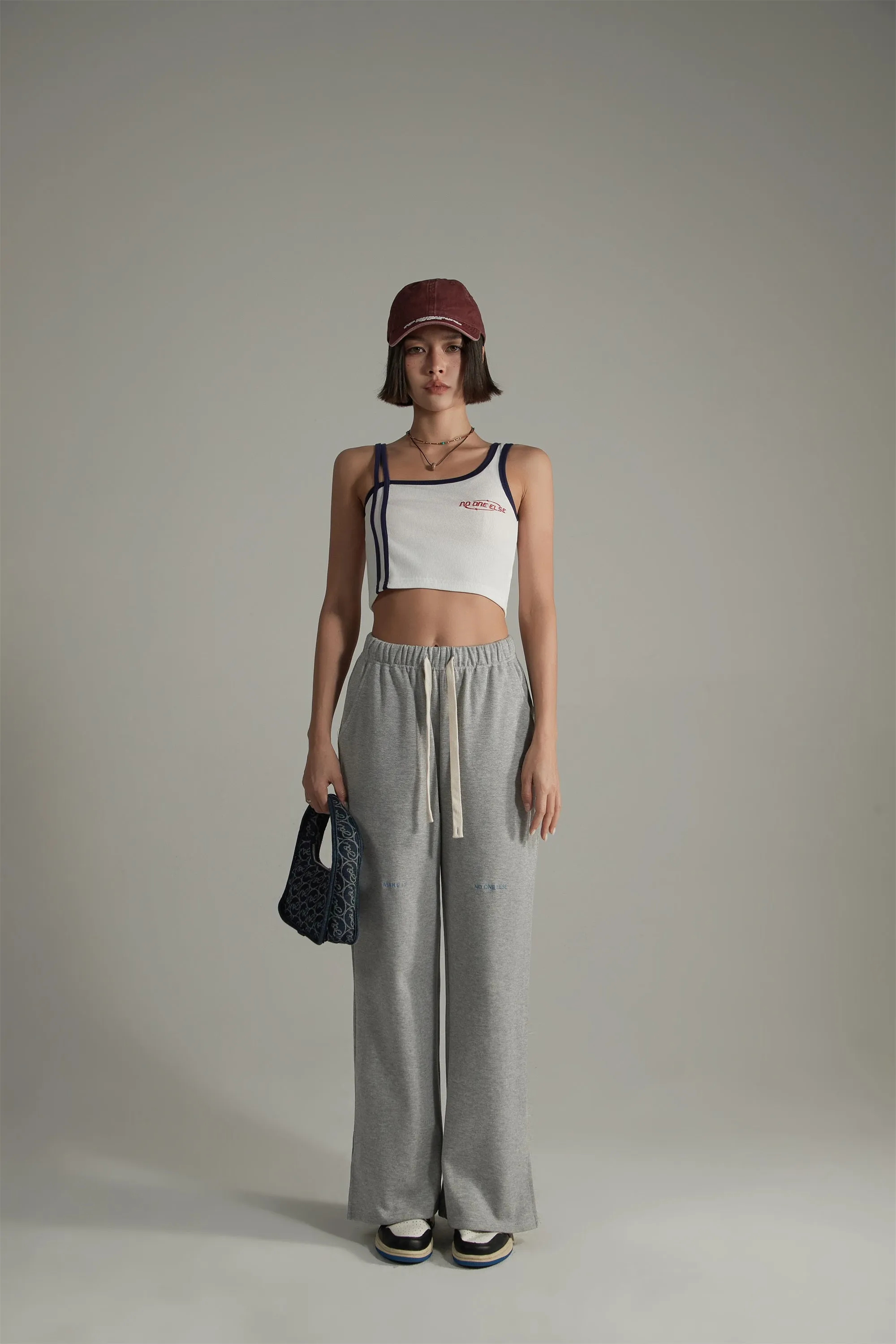 Side Slits Straight Jogger Pants