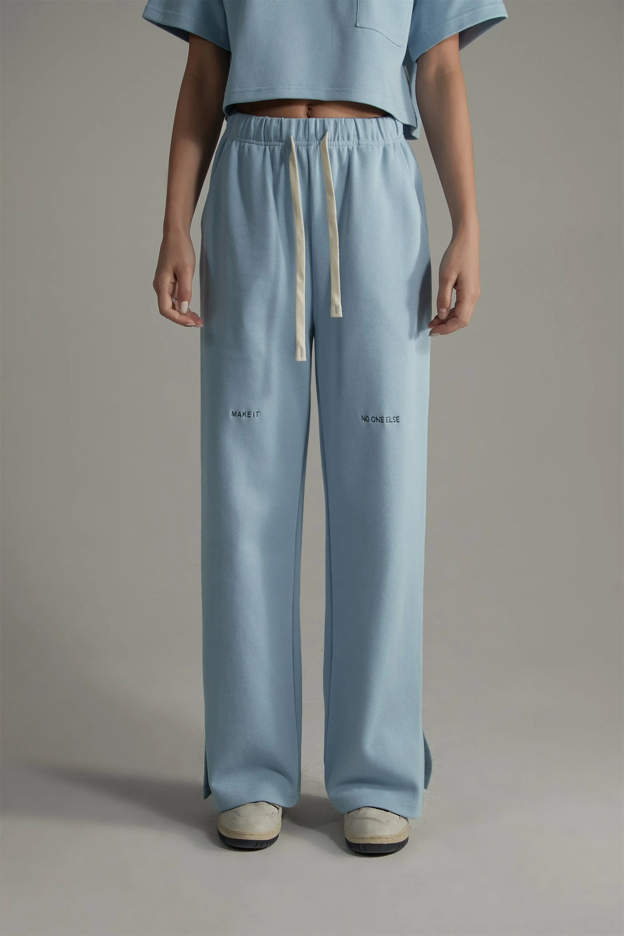 Side Slits Straight Jogger Pants