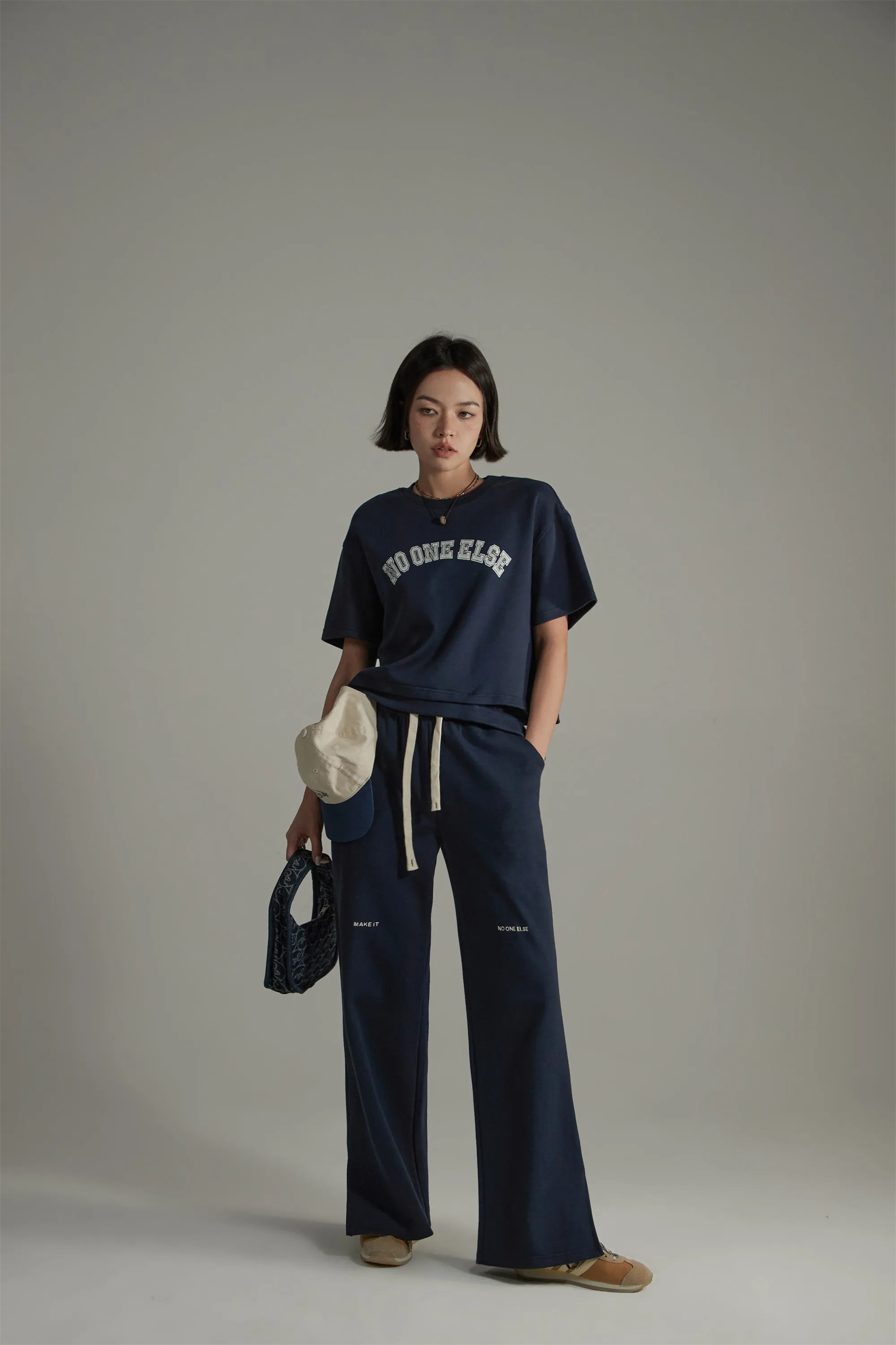 Side Slits Straight Jogger Pants