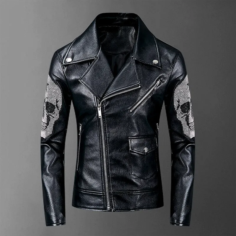 skull head leather jacket