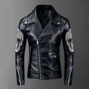 skull head leather jacket