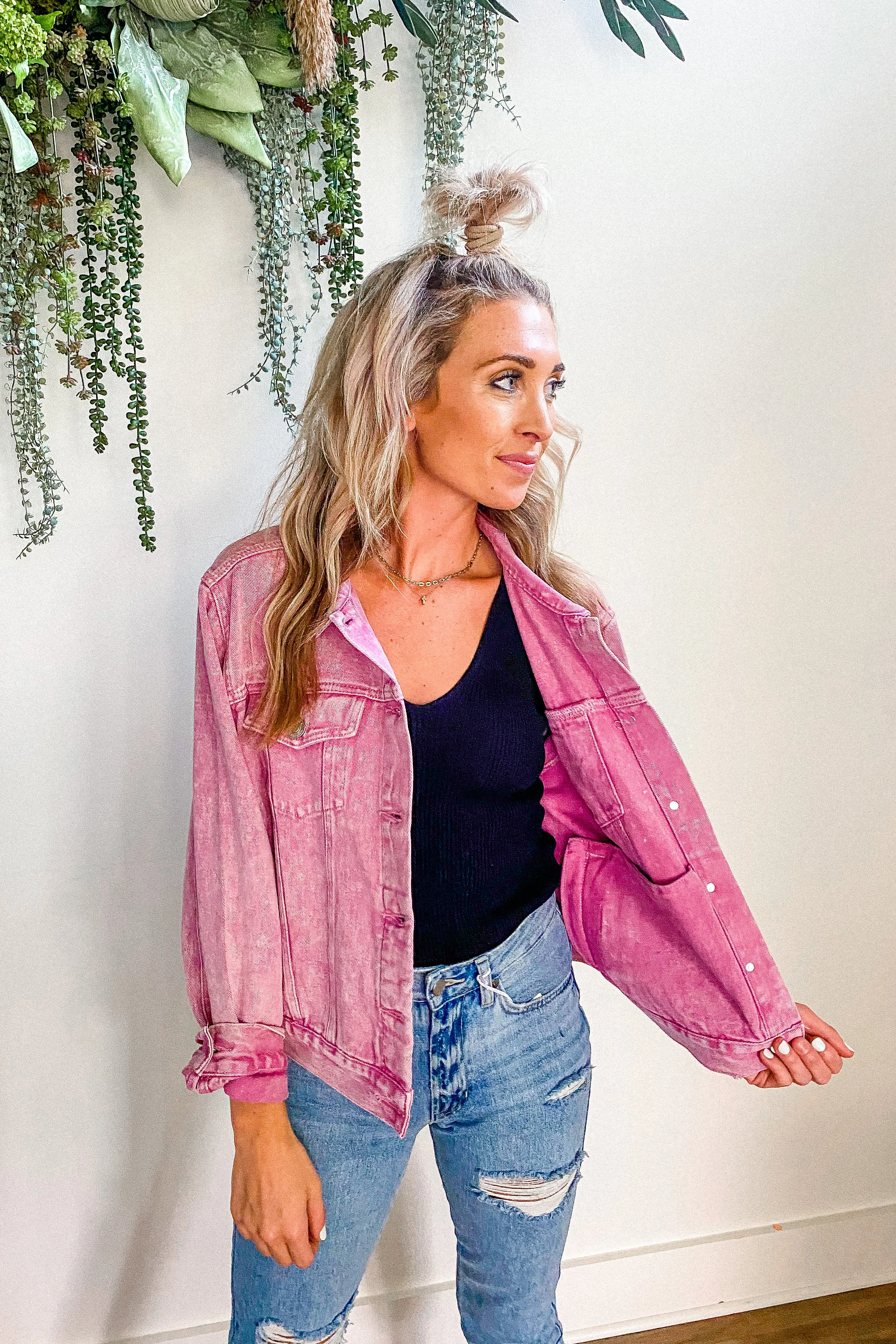 So Haute Pink Denim Jacket