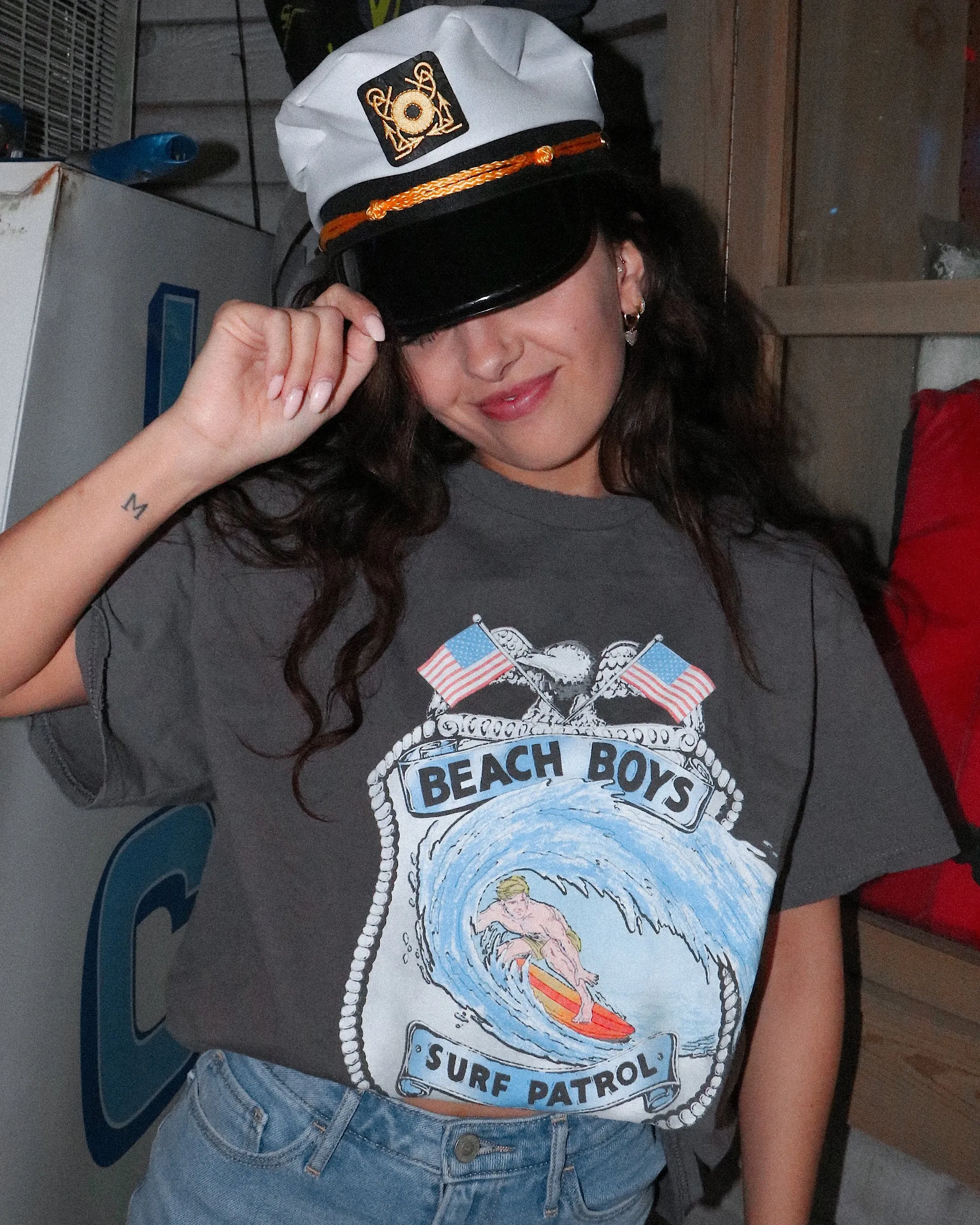 The Beach Boys Surf Patrol Charcoal Thrifted Tee