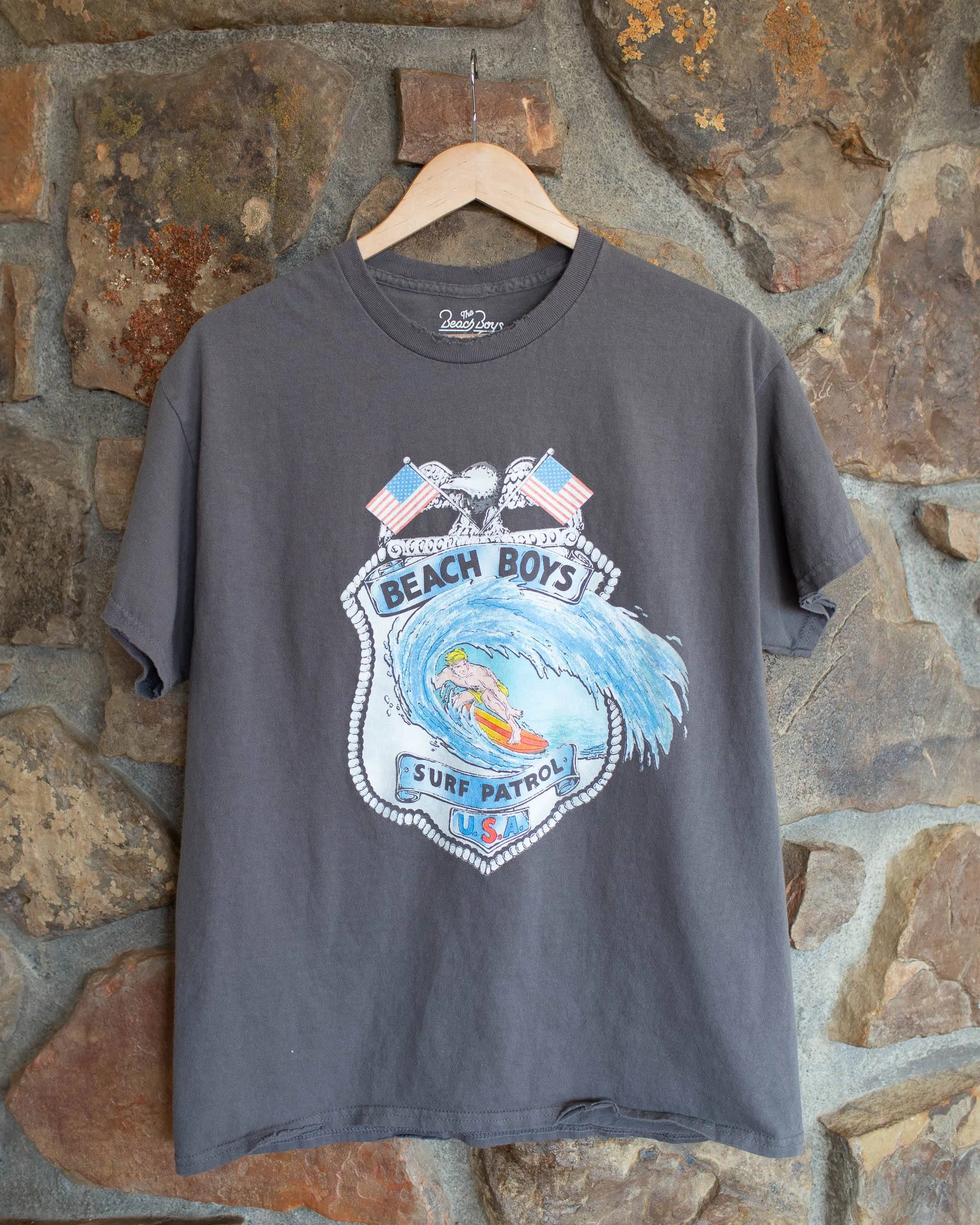 The Beach Boys Surf Patrol Charcoal Thrifted Tee