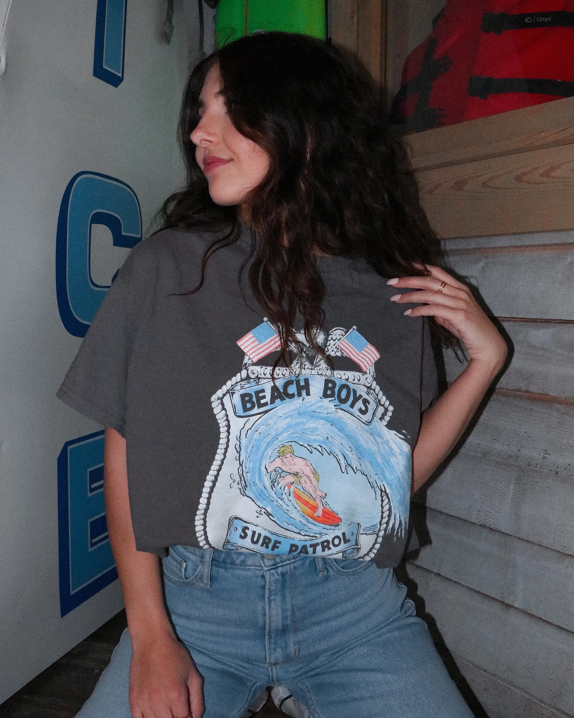 The Beach Boys Surf Patrol Charcoal Thrifted Tee
