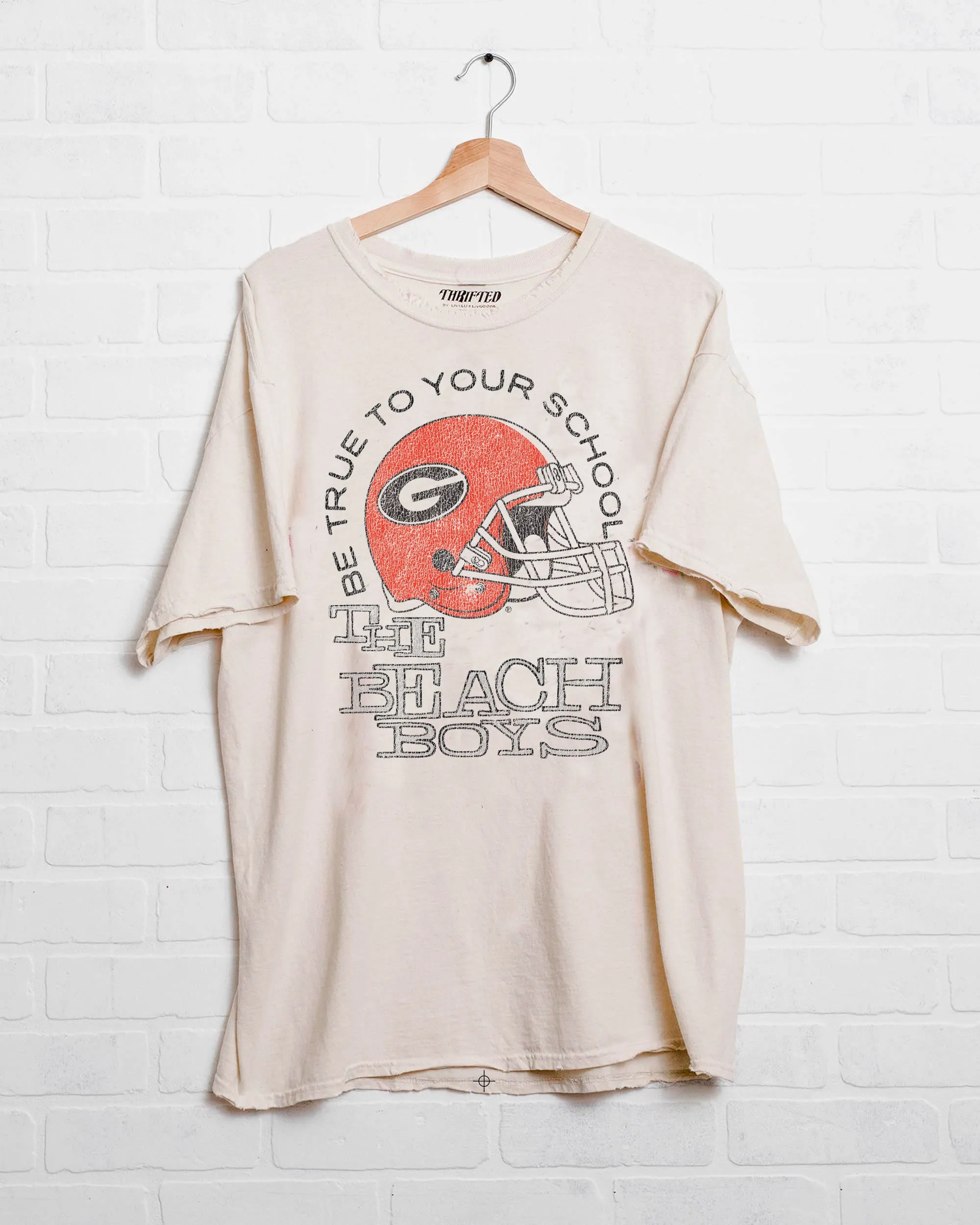 The Beach Boys UGA True To Your School Off White Thrifted Tee