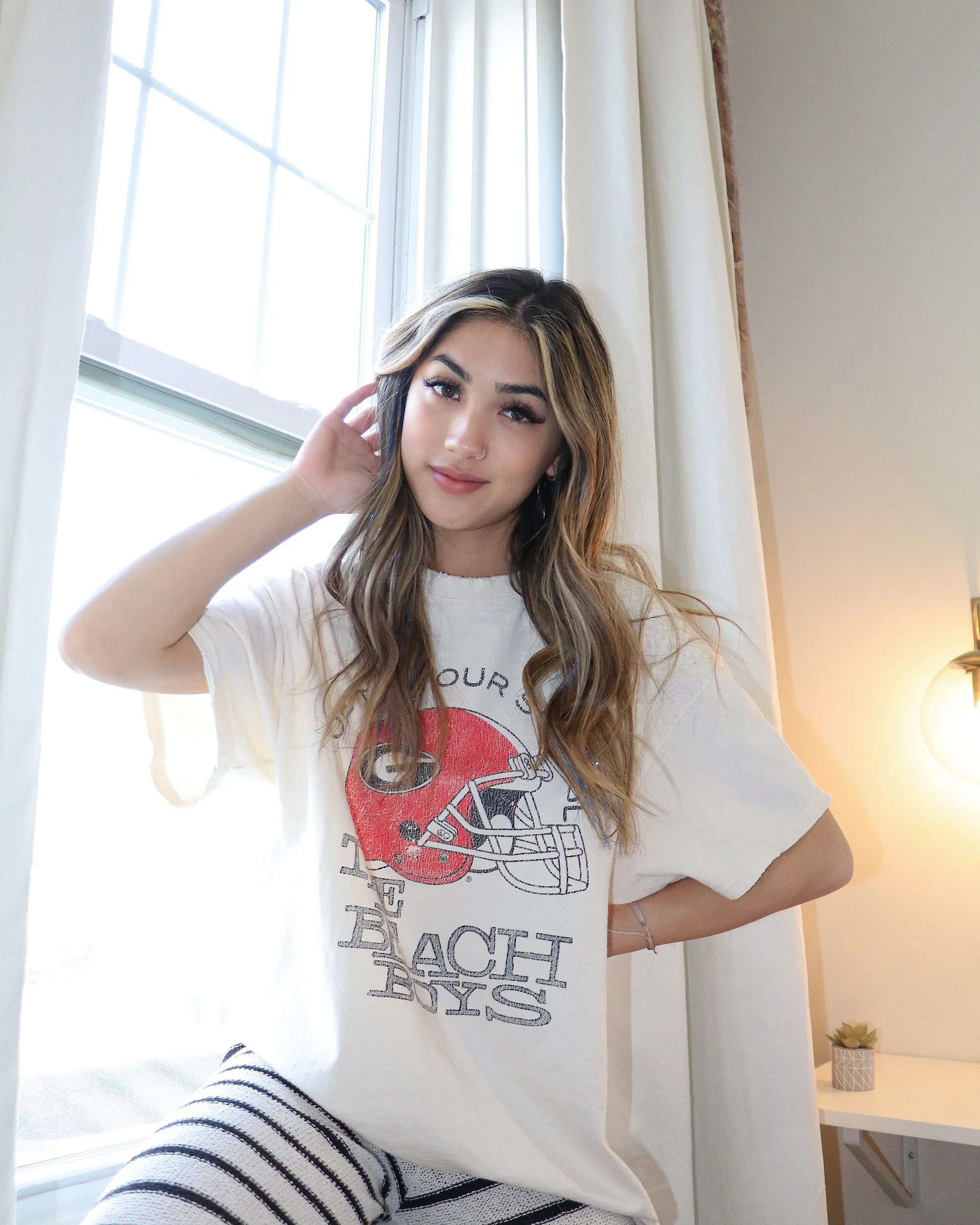 The Beach Boys UGA True To Your School Off White Thrifted Tee