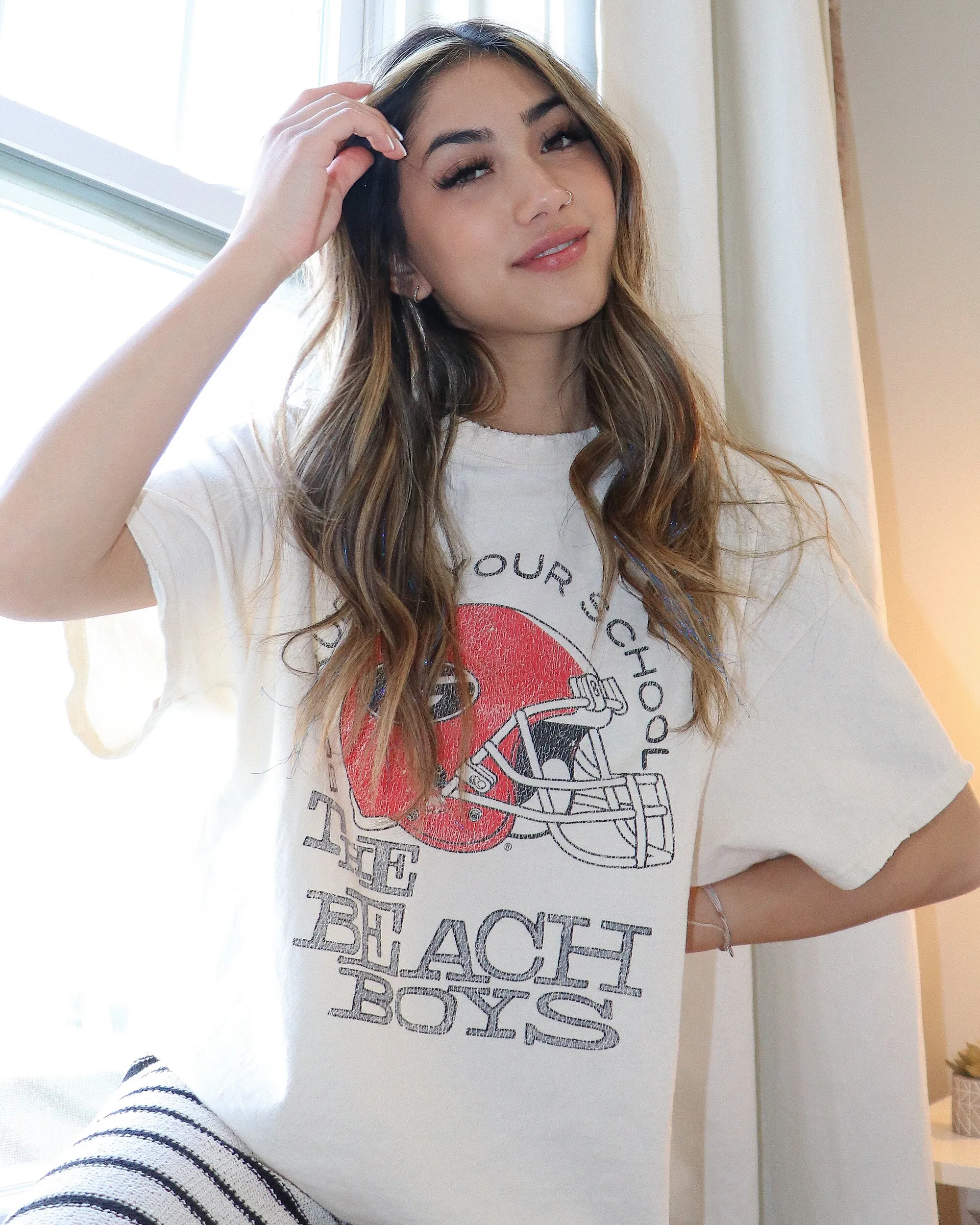 The Beach Boys UGA True To Your School Off White Thrifted Tee