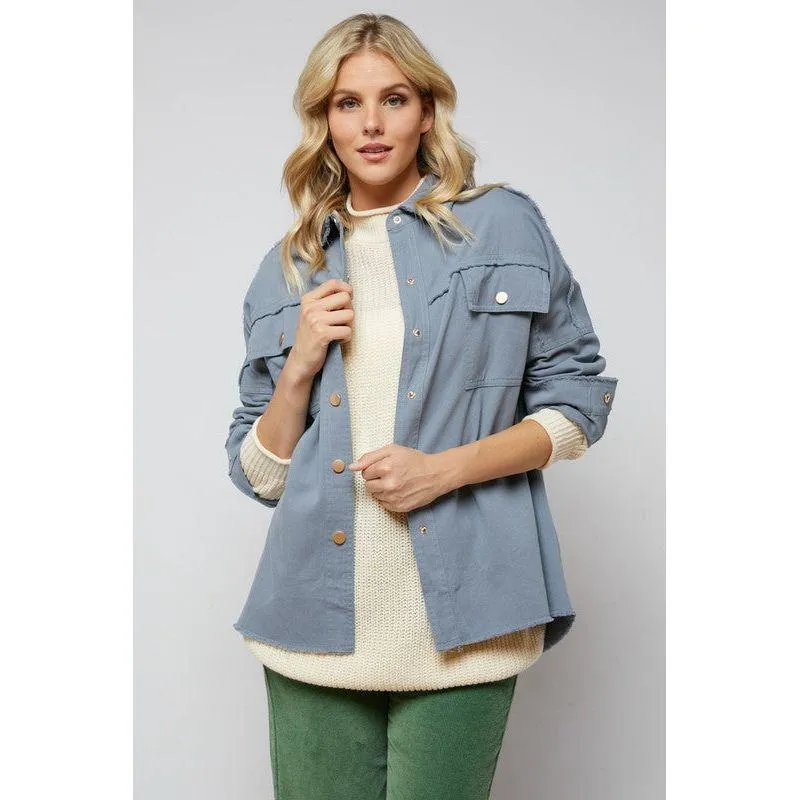 The Rock & Roll Light Wash Sequin Button Down Jacket