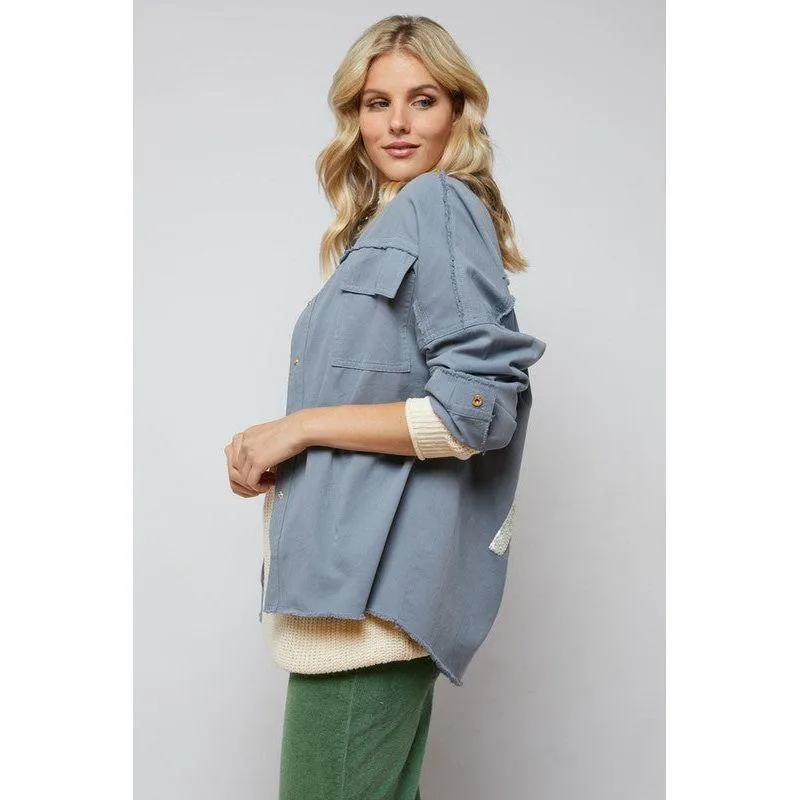 The Rock & Roll Light Wash Sequin Button Down Jacket